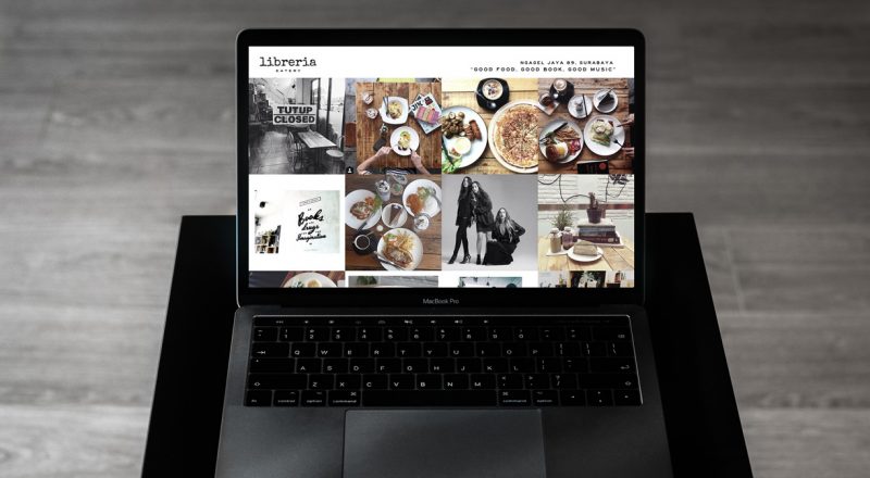 Homepage layout desktop view - Libreria Eatery Cafe Profile Website Development