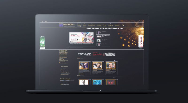 Homepage layout desktop view - Passion inc Website Development